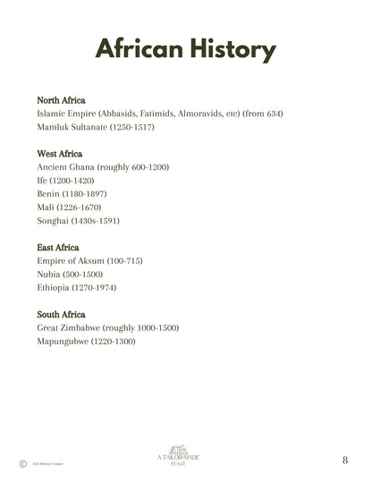 Medieval World History Resource Guide (500-1500)