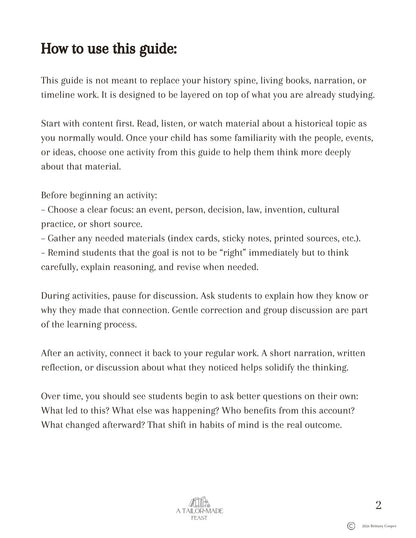 Historical Thinking Activities and Games That Help You Think Like a Historian